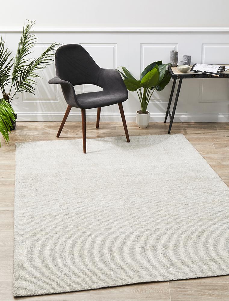 Allure Ivory Cotton Rayon Rug - Floorsome - Modern - ALU - IVORY - 225X155 - Modern