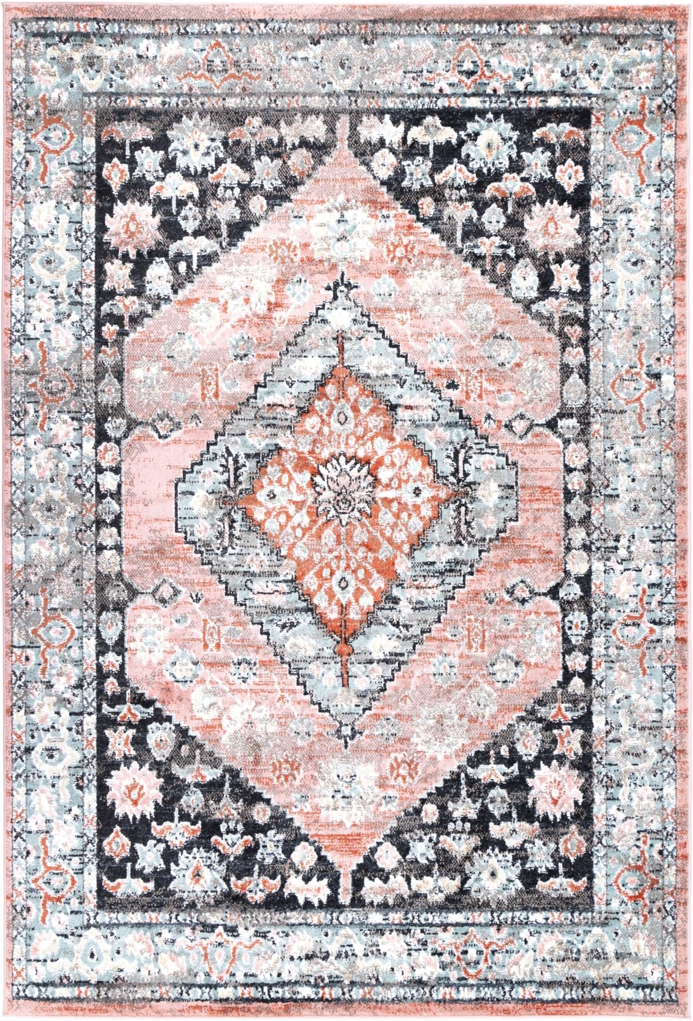 Anatolia Traditional Black Beige Rug - Floorsome - Rug - ESTA16007BEIG - Rug