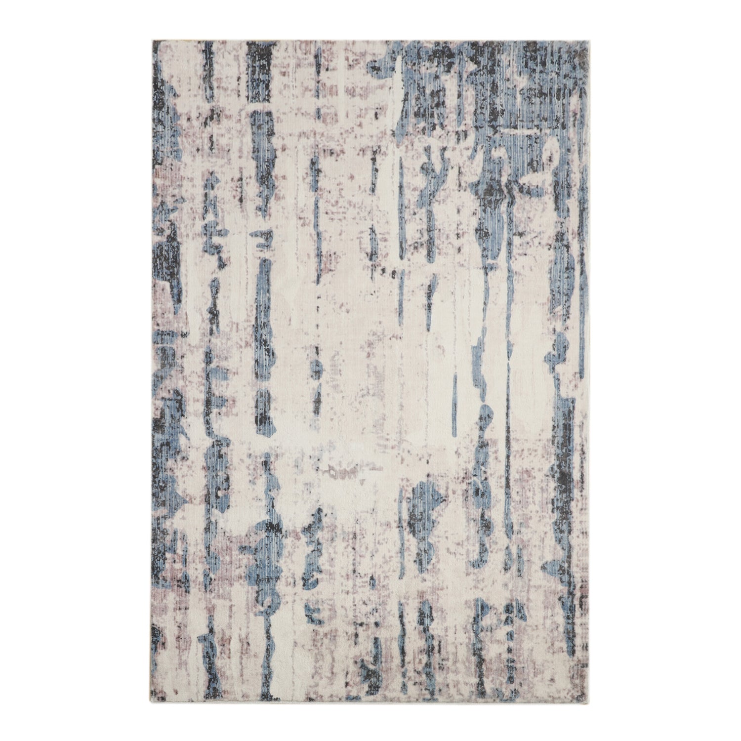 Anini Blue Modern Distressed Machine Washable Rug - Floorsome - Modern - MWRANIBLU090150 - Modern