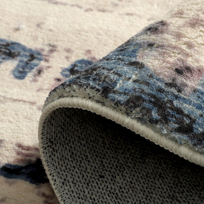 Anini Blue Modern Distressed Machine Washable Rug - Floorsome - Modern - MWRANIBLU090150 - Modern