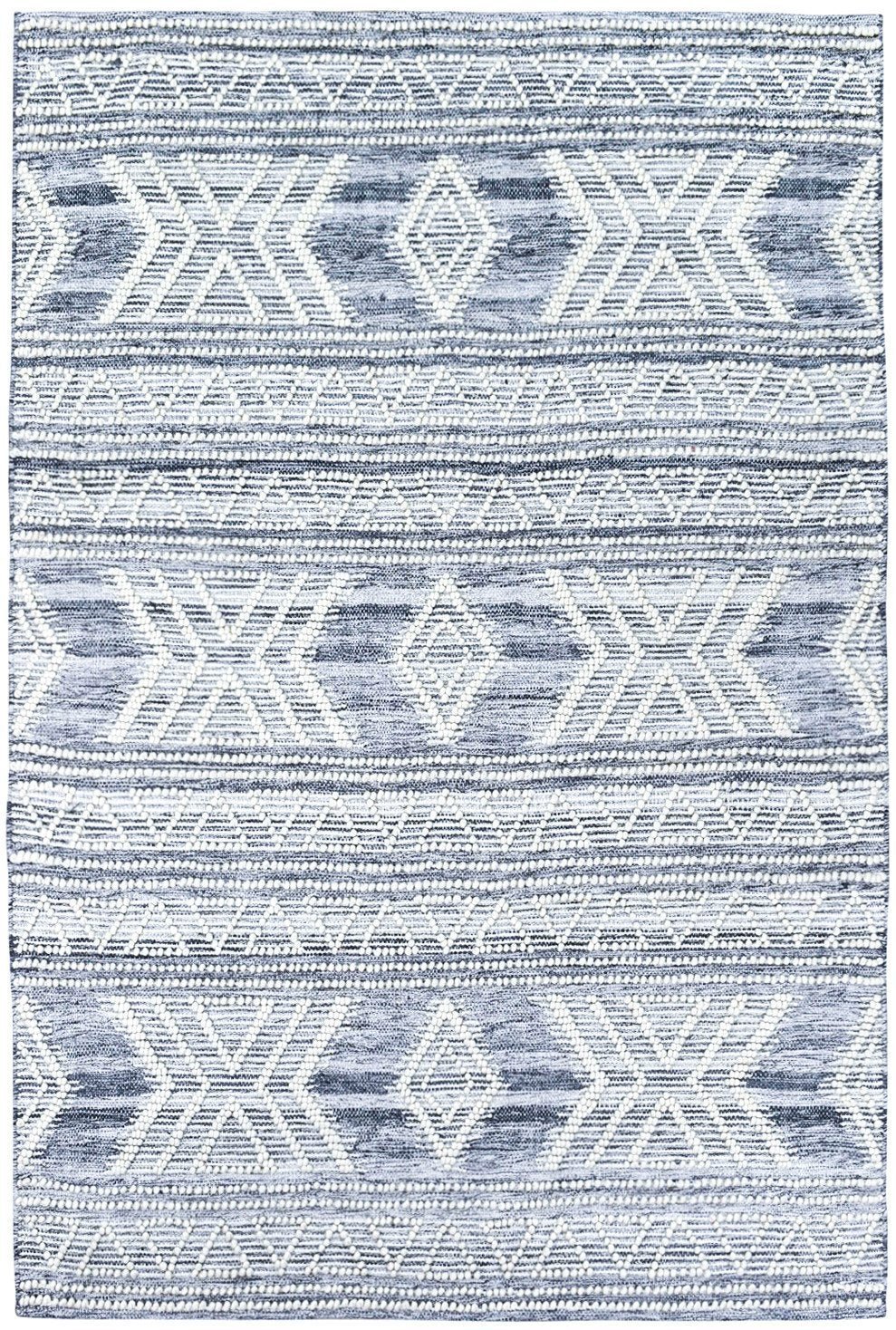 Bihar Silver Handmade Wool and Viscose Rug - Floorsome - FLATWEAVE - DENUB - SILVER - 160X230 - FLATWEAVE