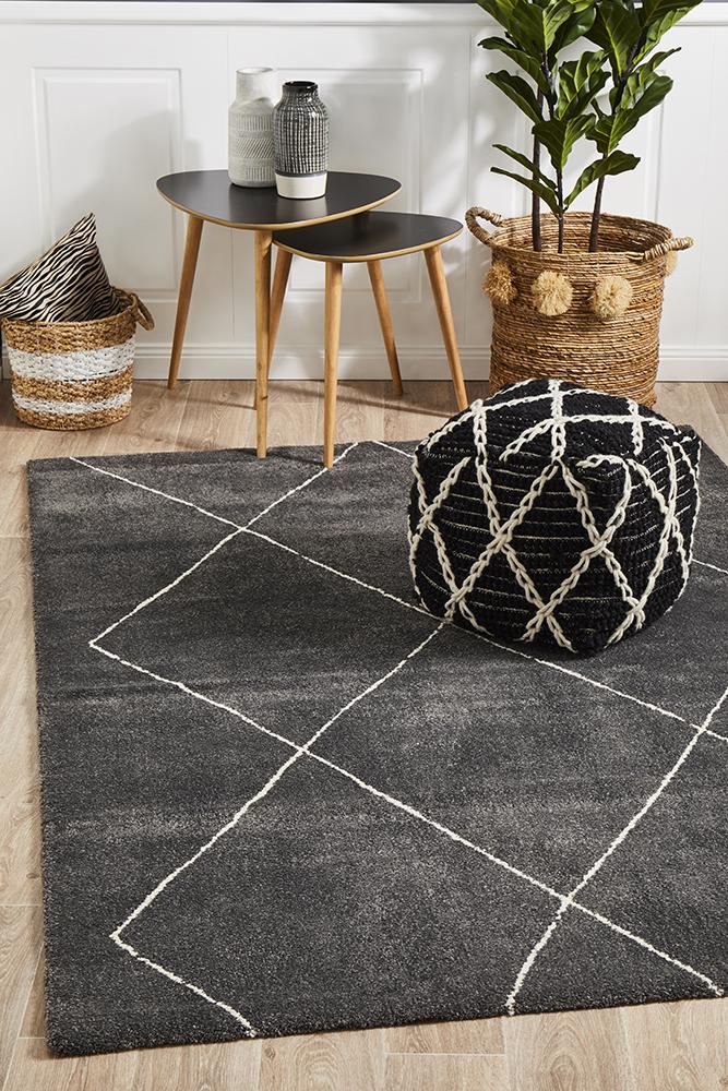 Broadway Jasmine Diamond Charcoal Rug - Floorsome - Modern - BRD - 931 - CHAR - 230X160 - Modern