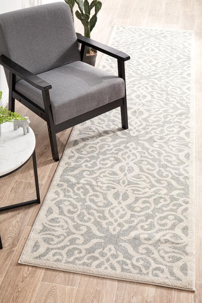 Chrome Lydia Silver Runner Rug - Floorsome - CHROME COLLECTION - CRO - LYD - SIL - 300X80 - CHROME COLLECTION