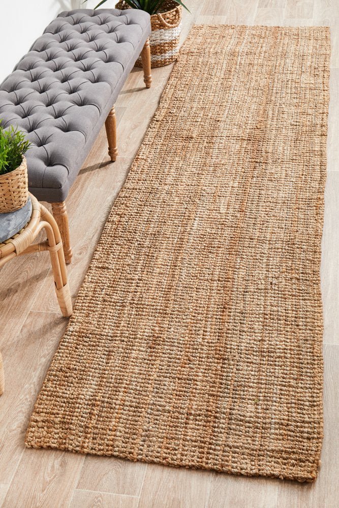 Chunky Natural Fiber Barker Runner Rug - Floorsome - Flatweave - ATR - BKR - NAT - 300X80 - Flatweave