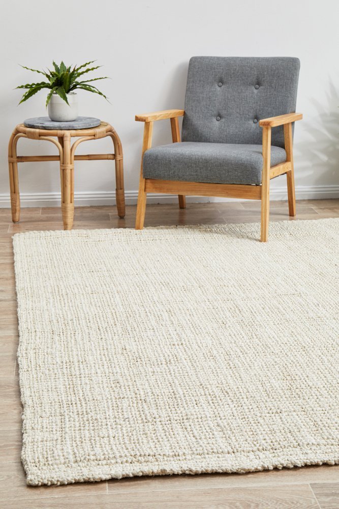 Chunky Natural Jute Barker Bleach Rug - Floorsome - Flatweave - ATR - BKR - BCH - 220X150 - Flatweave