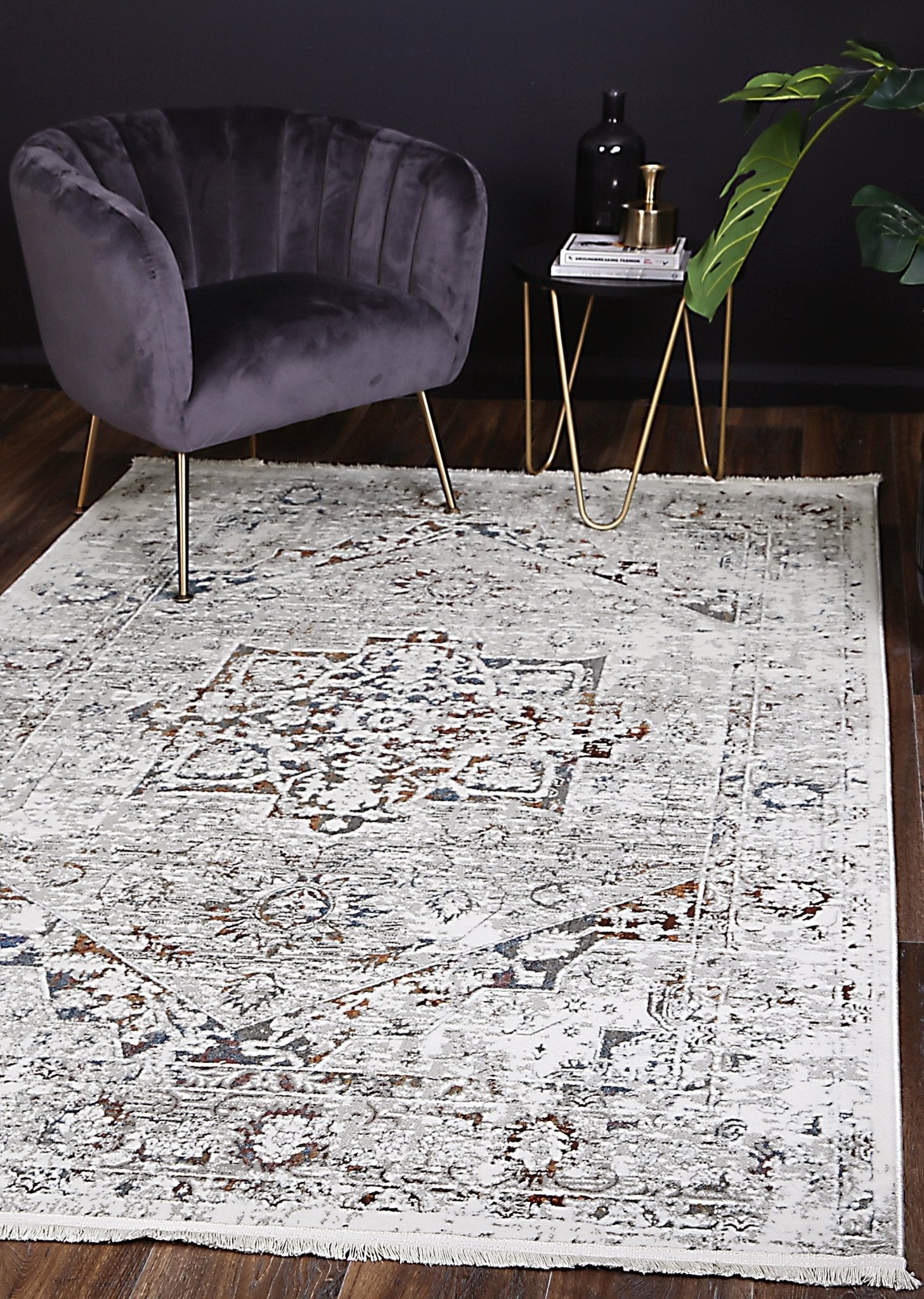 Cordelia Classic Vintage Grey Multi Rug - Floorsome - Rug - BOHE16009GMUL - Rug