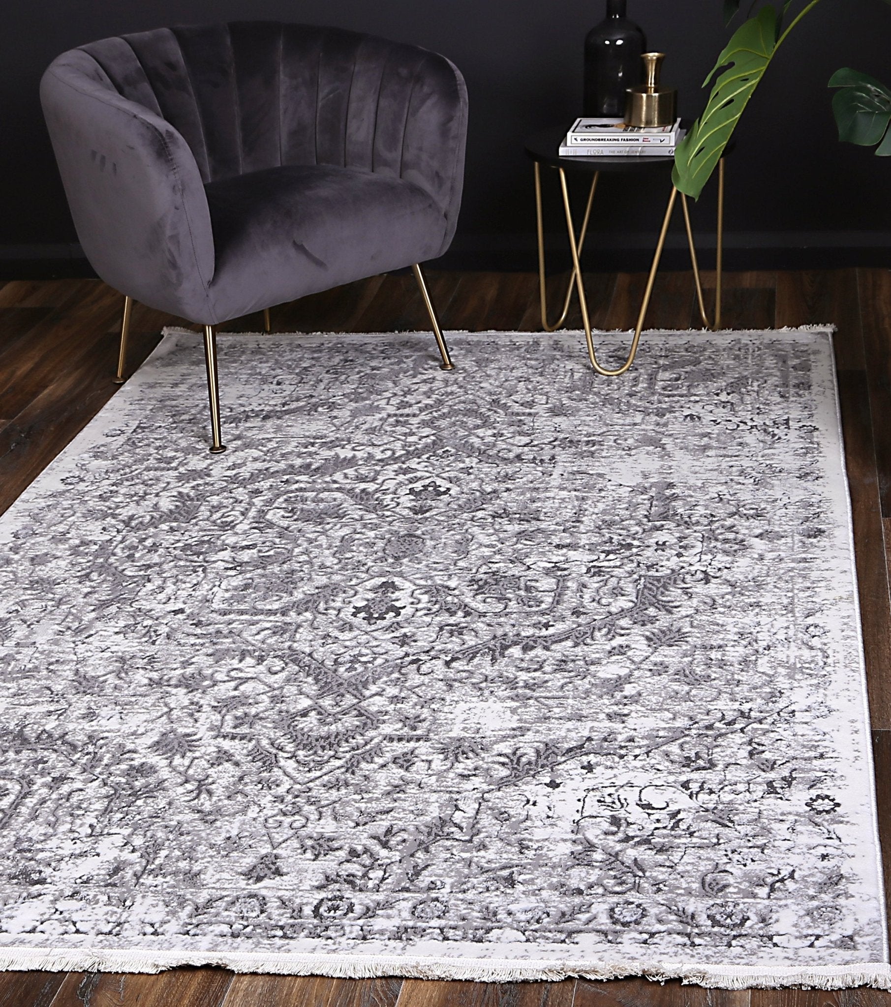 Cordelia Vintage Grey Rug - Floorsome - Rug - BOHE16007GREY - Rug