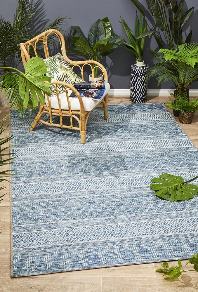 Courtyard 5505 Blue Indoor Outdoor Rug - Floorsome - Outdoor Rugs - TER - 5505 - BLU - 230X160 - Outdoor Rugs