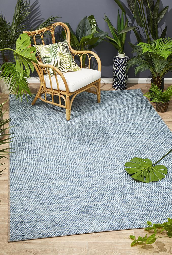 Courtyard Blue Indoor Outdoor Rug - Floorsome - Outdoor Rugs - TER - 5500 - BLU - 230X160 - Outdoor Rugs