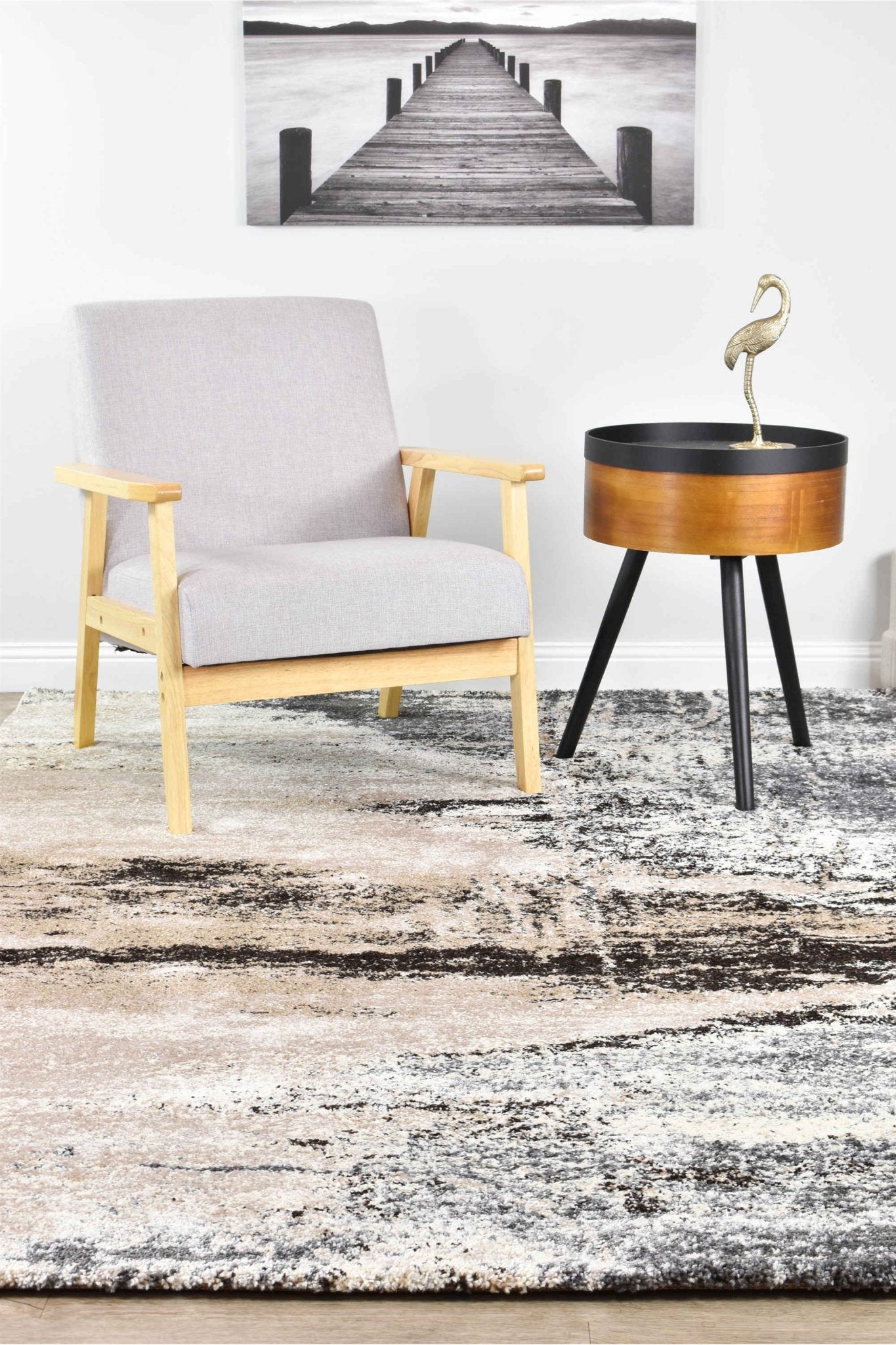 Dahlia 854 Beige Brown Rug - Floorsome - MODERN - MILL - B854A - BEIGE - BROWN - 120X170 - MODERN