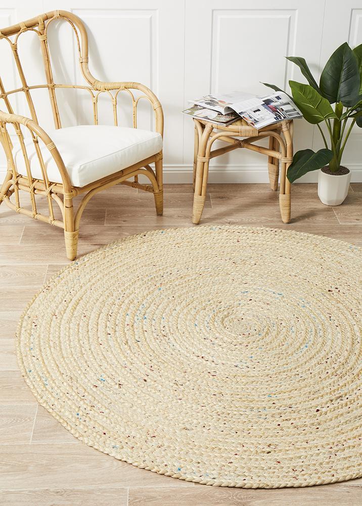 Diva Bleached Natural Rug - Floorsome - Flatweave - ATR - SHI - BLE - 120X120 - Flatweave