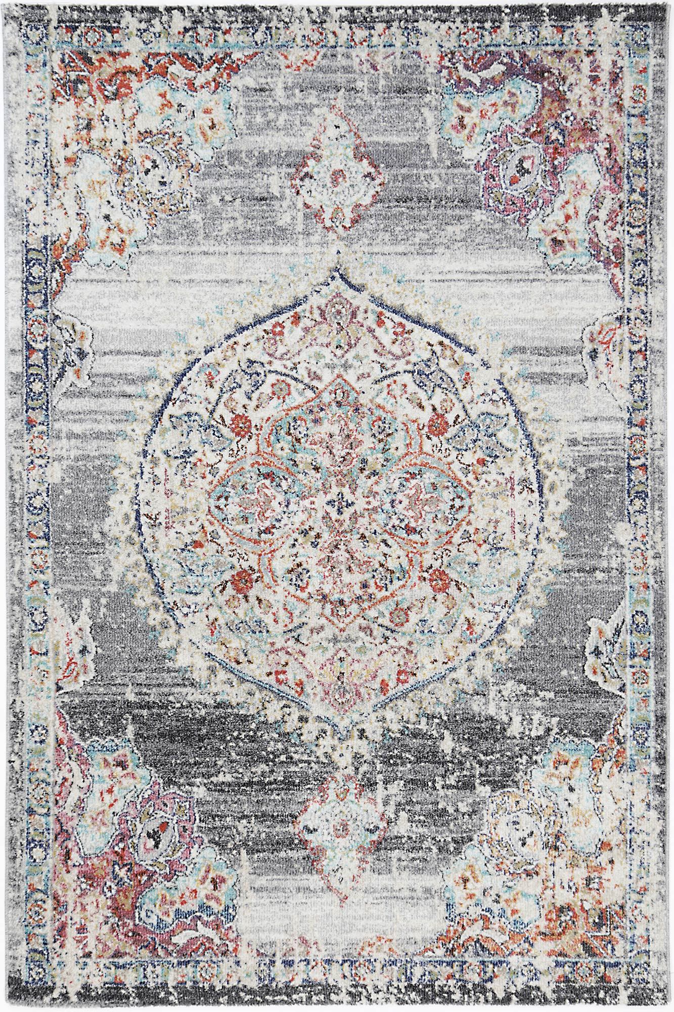 Hollow Medalion Transitional Grey Rug - Floorsome - Rug - SALS80320042095 - Rug