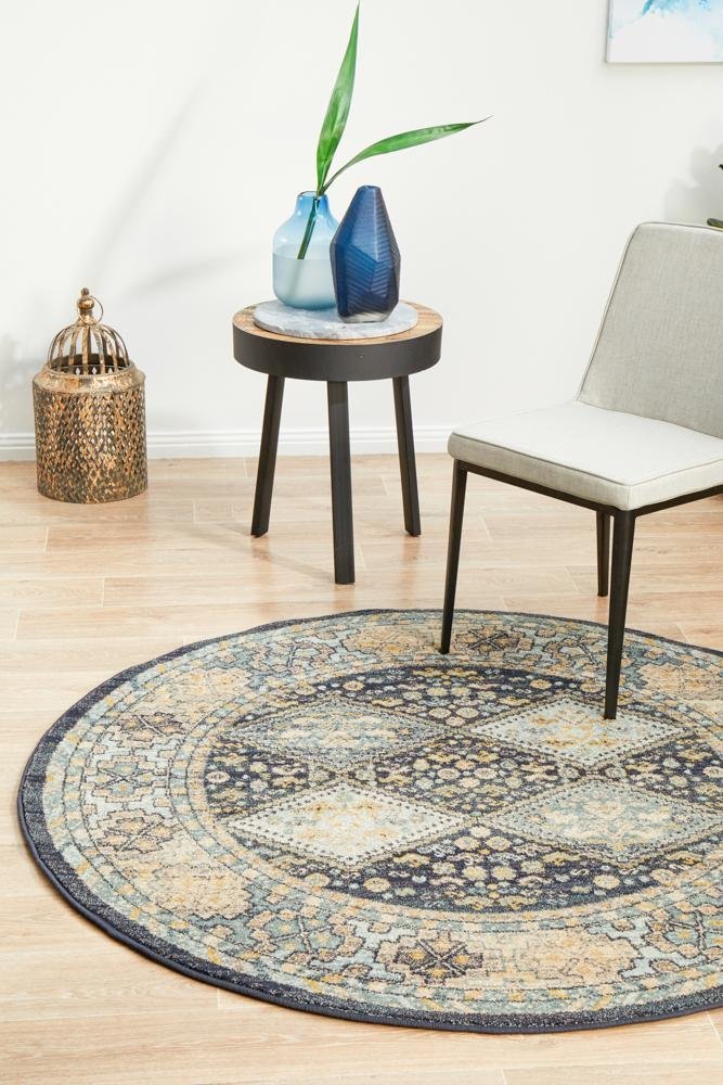 Legacy 857 Navy Round Rug - Floorsome - MODERN - LEG - 857 - NAVY - 150X150 - MODERN
