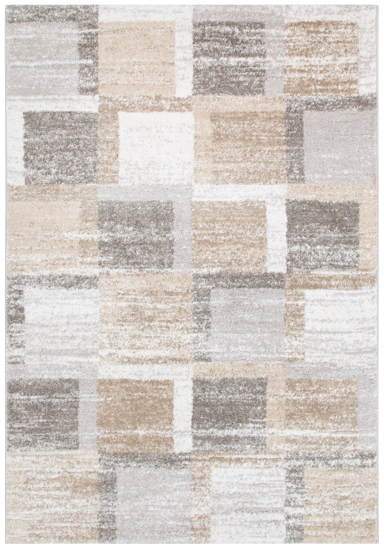 Nola Squares Neutral Rug - Floorsome - Area Rug - NOLA160N001 - Area Rug