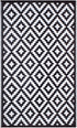 Outdoor Rug Recycled Plastic - Aztec Black And White Monochrome - Floorsome - Outdoor Rugs - PLRAZTBLK120179 - Outdoor Rugs