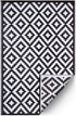 Outdoor Rug Recycled Plastic - Aztec Black And White Monochrome - Floorsome - Outdoor Rugs - PLRAZTBLK120179 - Outdoor Rugs