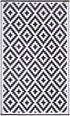 Outdoor Rug Recycled Plastic - Aztec Black And White Monochrome - Floorsome - Outdoor Rugs - PLRAZTBLK120179 - Outdoor Rugs
