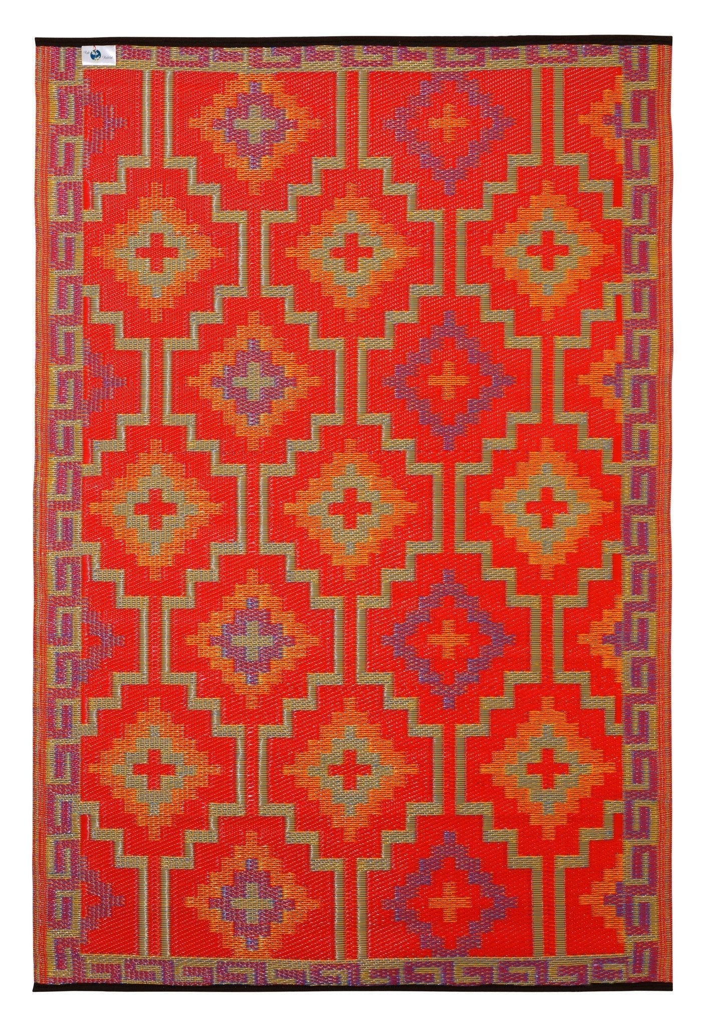 Outdoor Rug Recycled Plastic - Lhasa Orange and Violet - Floorsome - Outdoor Rugs - PLRLHORNG090179 - Outdoor Rugs