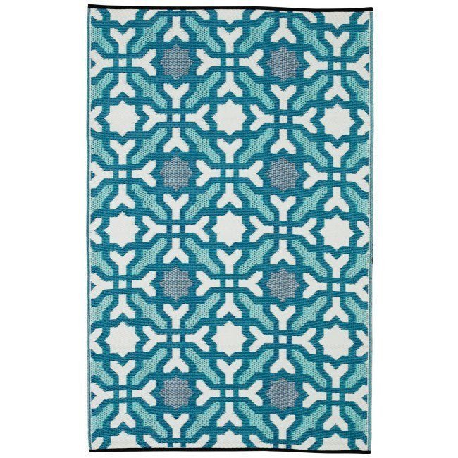 Outdoor Rug Recycled Plastic - Seville Blue - Floorsome - Outdoor Rugs - PLRSEVBLU120179 - Outdoor Rugs
