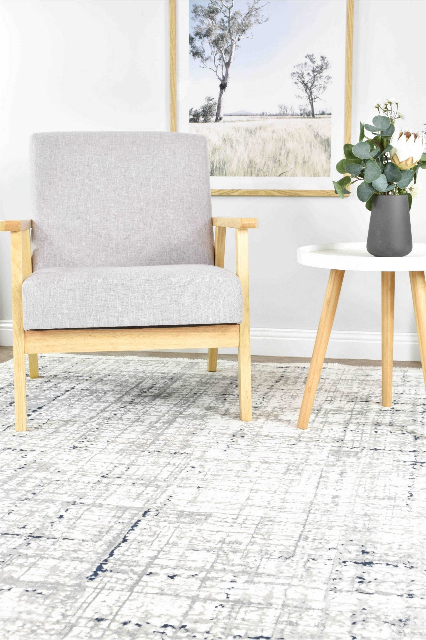 Phoenix 25406A Tiger White Rug - Floorsome - INDOOR/OUTDOOR - ARORA - 25406A - BLUE - CREAM - 80X300 - INDOOR/OUTDOOR