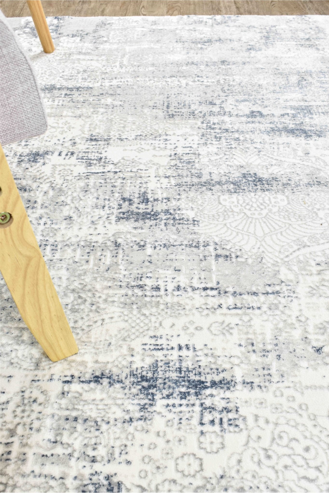 Phoenix 27084A White Belle Rug - Floorsome - INDOOR/OUTDOOR - ARORA - 27084A - BLUE - CREAM - 80X300 - INDOOR/OUTDOOR