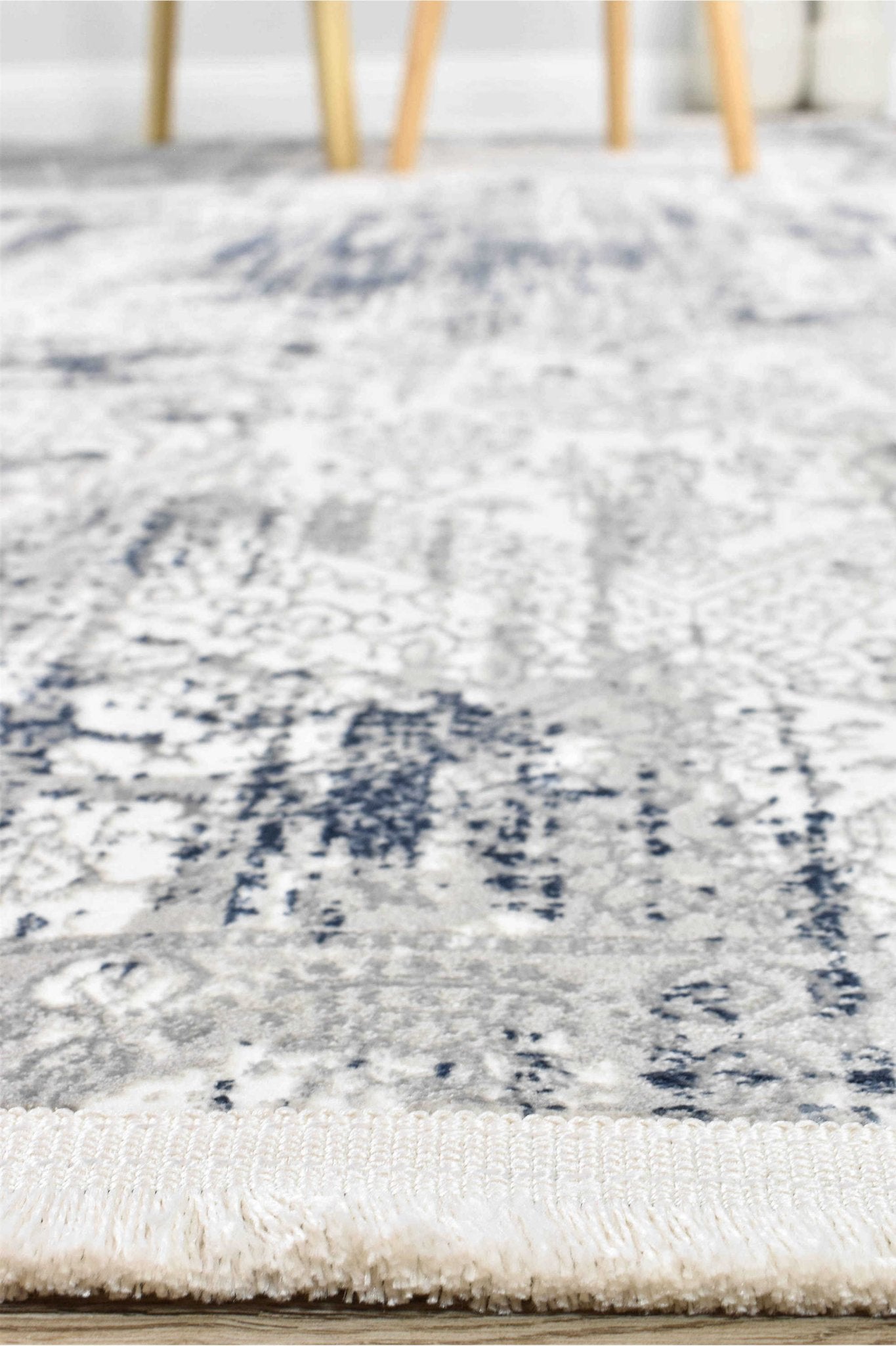 Phoenix 27084A White Belle Rug - Floorsome - INDOOR/OUTDOOR - ARORA - 27084A - BLUE - CREAM - 80X300 - INDOOR/OUTDOOR