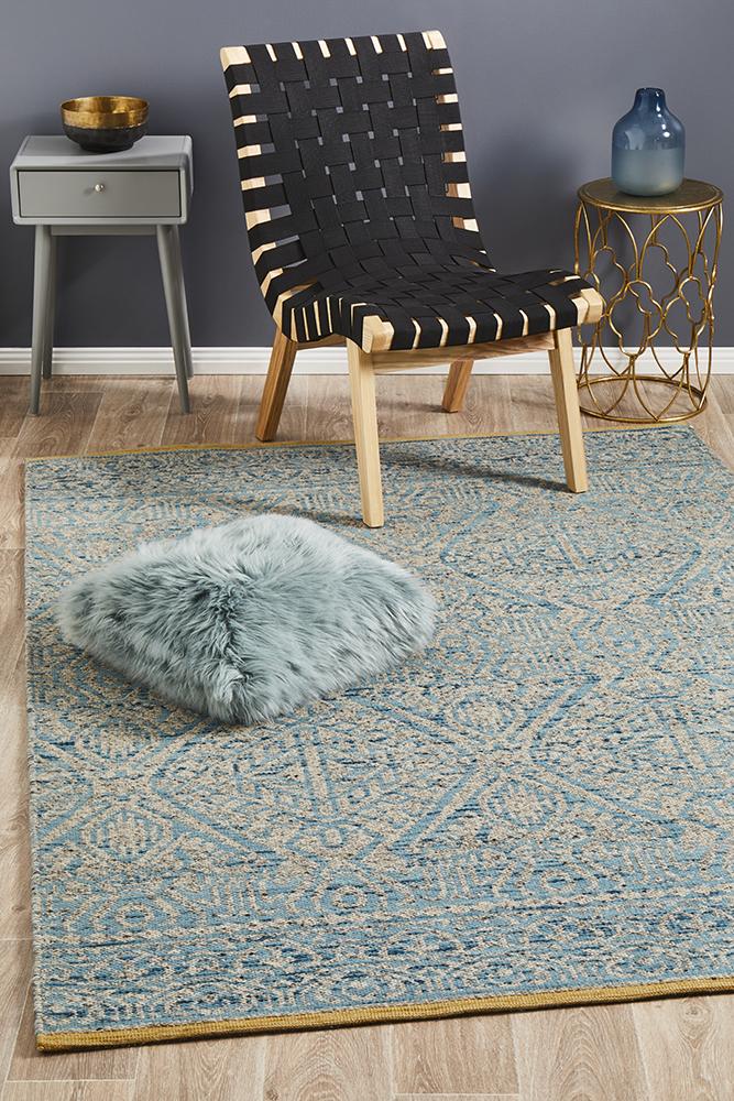 Relic Hunter Blue Grey Rug - Floorsome - MODERN - REL - 170 - SKY - 225X155 - MODERN