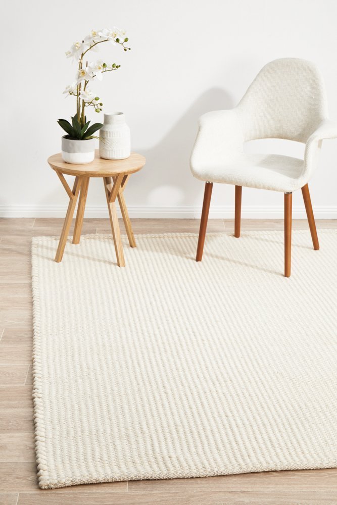 Skandi 300 White Wool Rug - Floorsome - Modern - SKAN - 300 - WHI - 225X155 - Modern