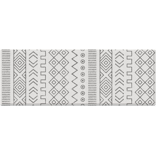 Vento Chevron Grey And White Soft Padded Kitchen Mat - Floorsome - Kitchen Mat - KITVENTO0009544 - Kitchen Mat