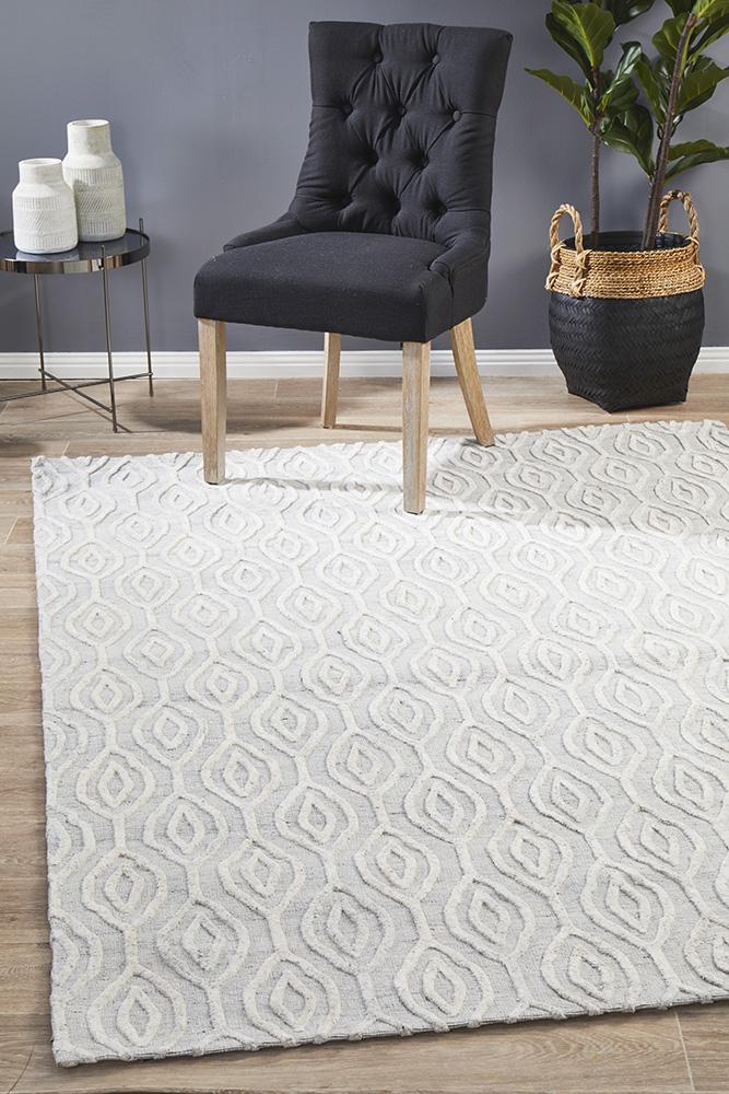 Winter Wish White Modern Rug - Floorsome - Modern - VIS - 5050 - WHI - 225X155 - Modern