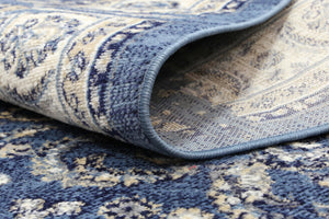 Arya Navy Blue Ziegler Distressed Traditional Ikat Rug - Floorsome