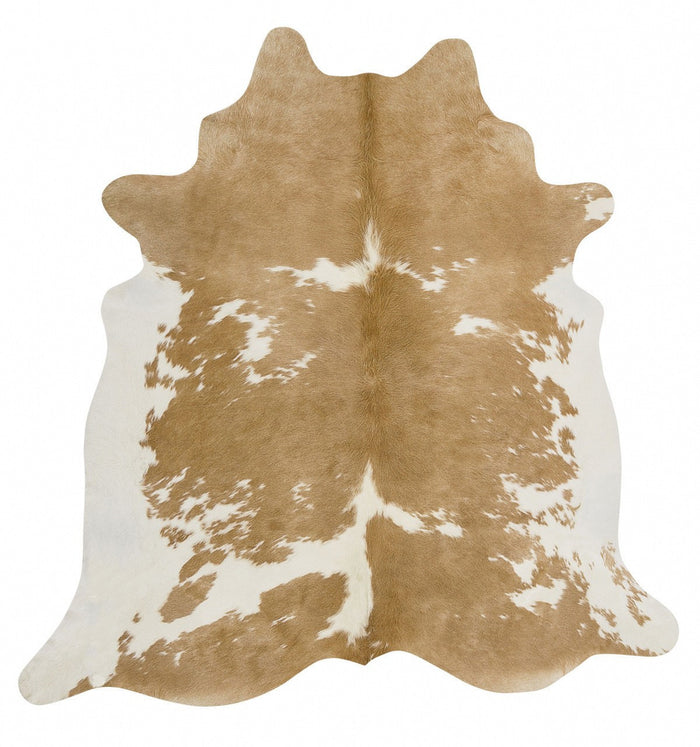 Exquisite Natural Cowhide Beige White