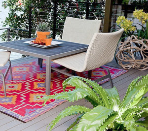 Outdoor Rug Recycled Plastic  - Lhasa Orange and Violet - Floorsome