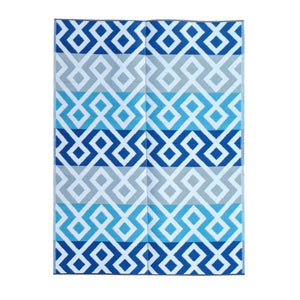 DARK HORIZONS Recycled Plastic Mat, Blue & Grey 1.8x2.7m