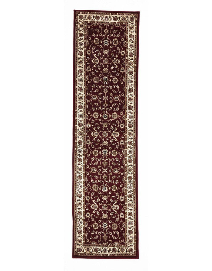 Classic Rug Red with Ivory Border Runner