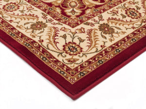 Medallion Rug Red with Ivory Border - Floorsome