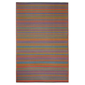 Recycled plastic outdoor rug multicolour