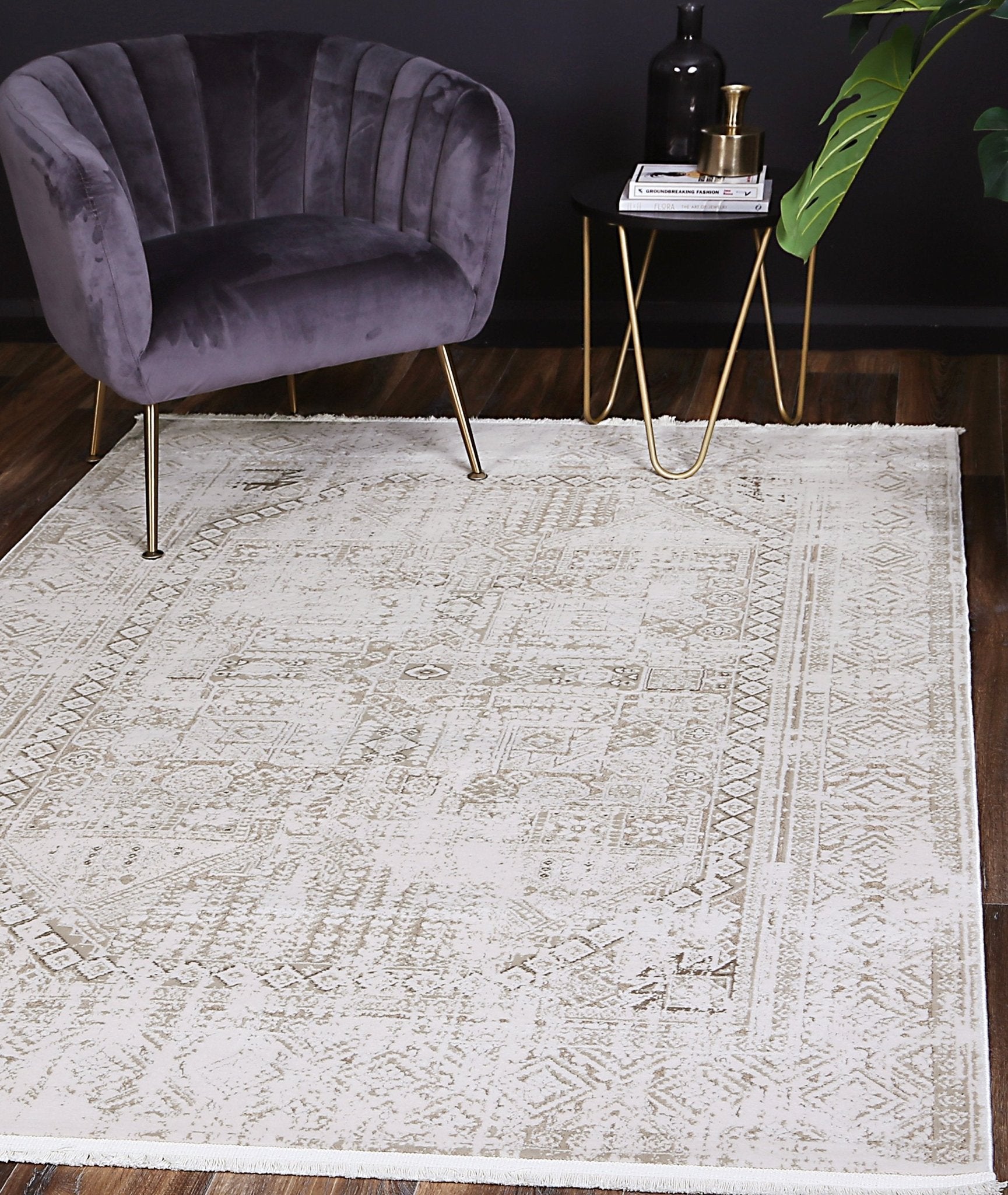 Cordelia Panel Beige Rug - Floorsome - Rug - BOHE16003BEIG - Rug