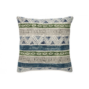 Larissa Blue White and Green Indoor Cushion