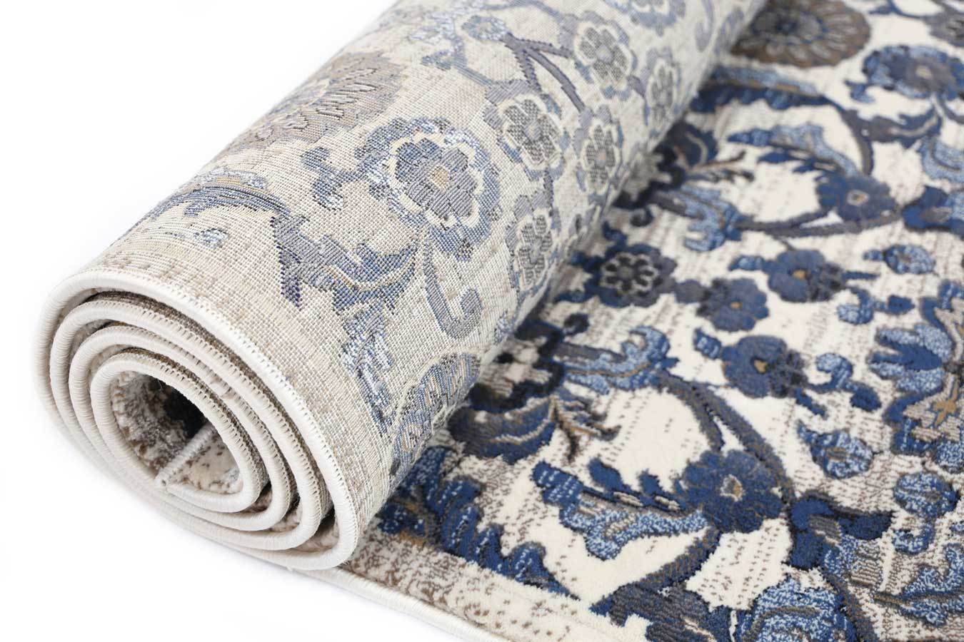 Seca Transitional Navy Rug - Floorsome - Transitional - LAGU801K732BBEI - Transitional