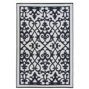 Outdoor Rug Recycled Plastic  - Venice Black - Floorsome