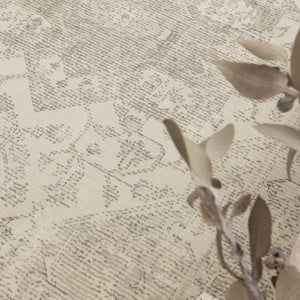 Cloud Distressed Medallion Cream Beige Washable Rug