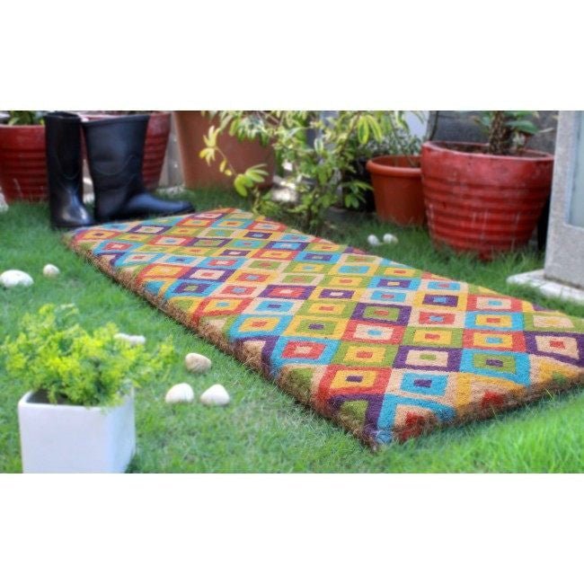 100% Coir Door Mat - Saman Multicolour 120x45cm - Floorsome - Door Mat - DMSAMANMUL45120 - Door Mat