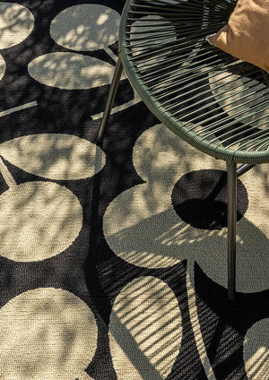 Orla Kiely Stem Sprig Monochrome 463905 Outdoor Rug