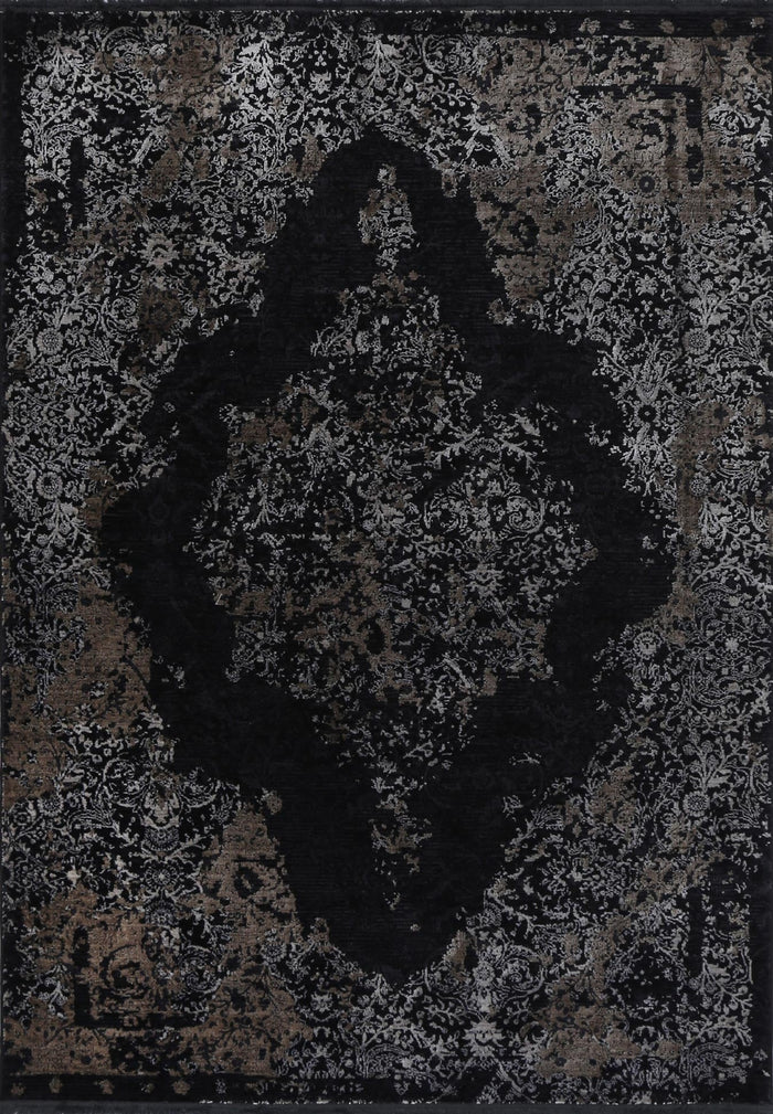 Brooklyn Distressed Medallion Pewter Rug