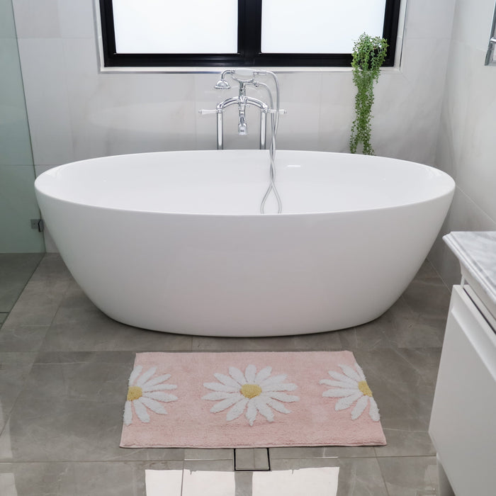 50x80cm Woodcliff Pink 100% Bathroom Mats