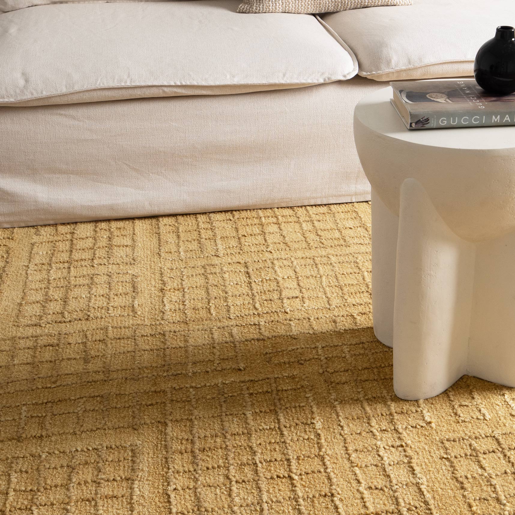 Abasco Citron Knitted Wool Rug - Floorsome - Area Rug - ABAS508CITR - Area Rug
