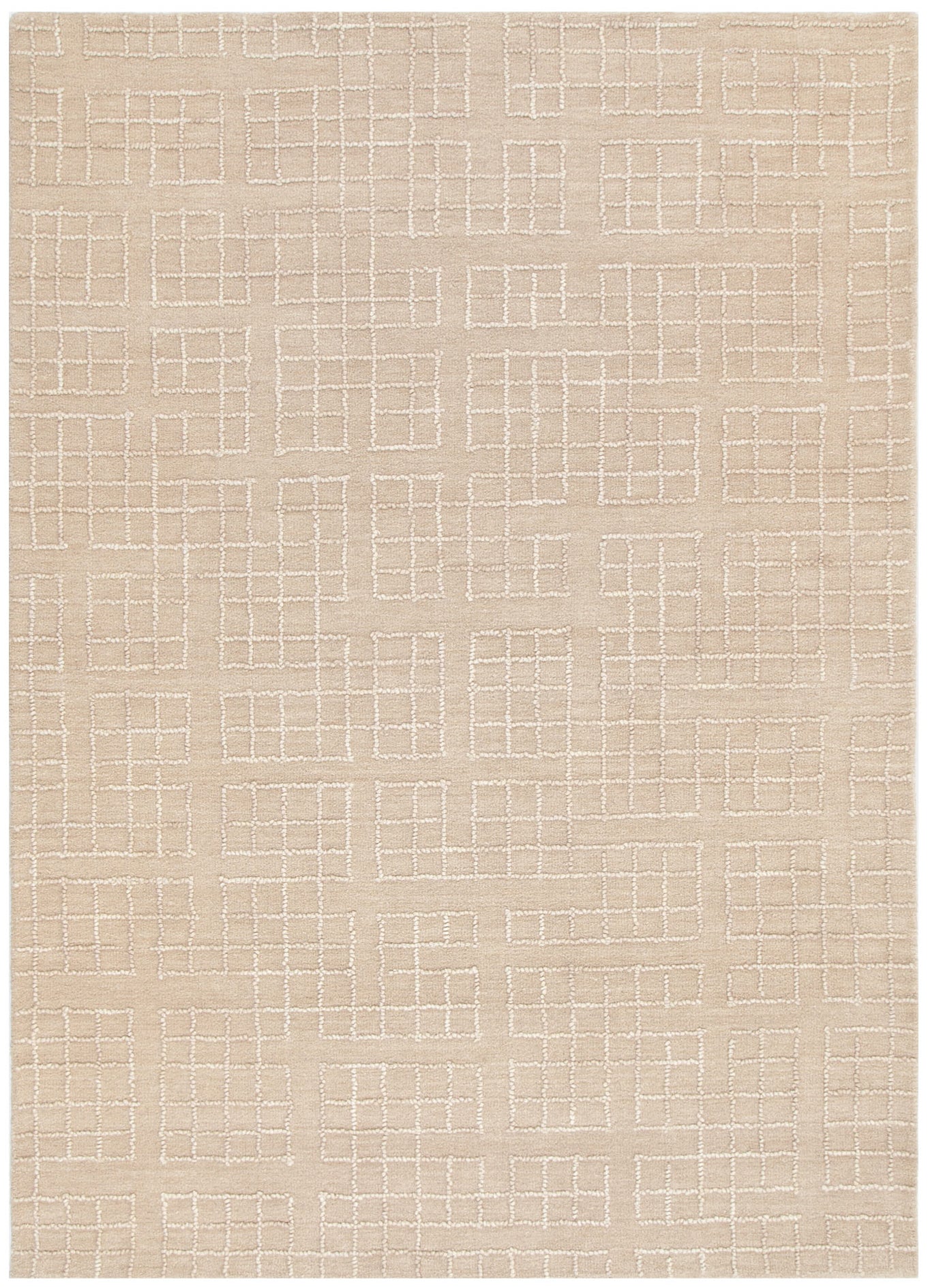 Abasco Croissant Beige Knitted Wool Rug - Floorsome - Area Rug - ABAS508CROI - Area Rug