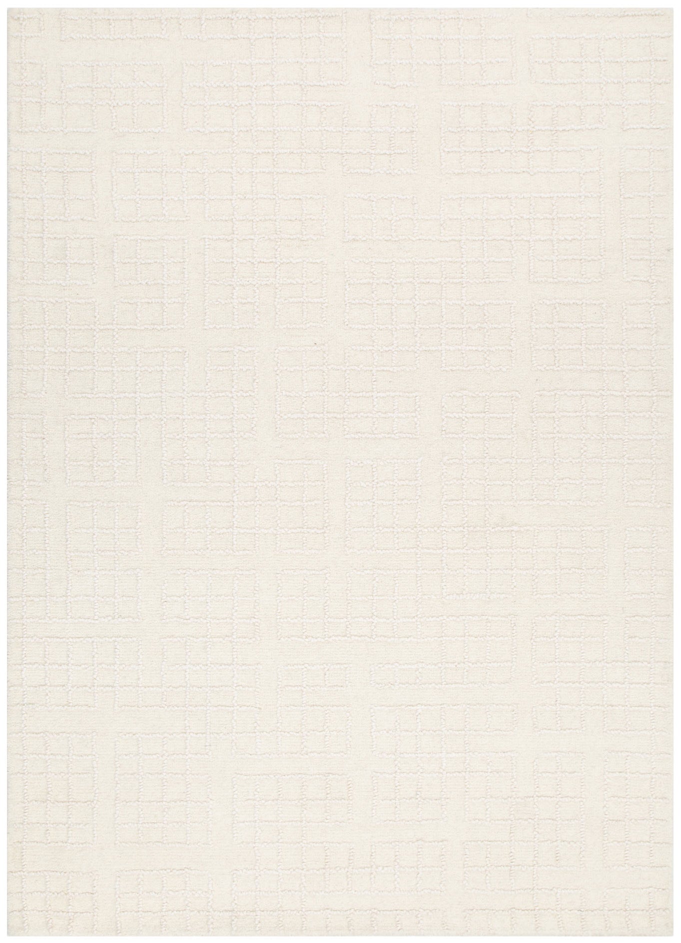 Abasco Ivory Knitted Wool Rug - Floorsome - Area Rug - ABAS508IVOR - Area Rug