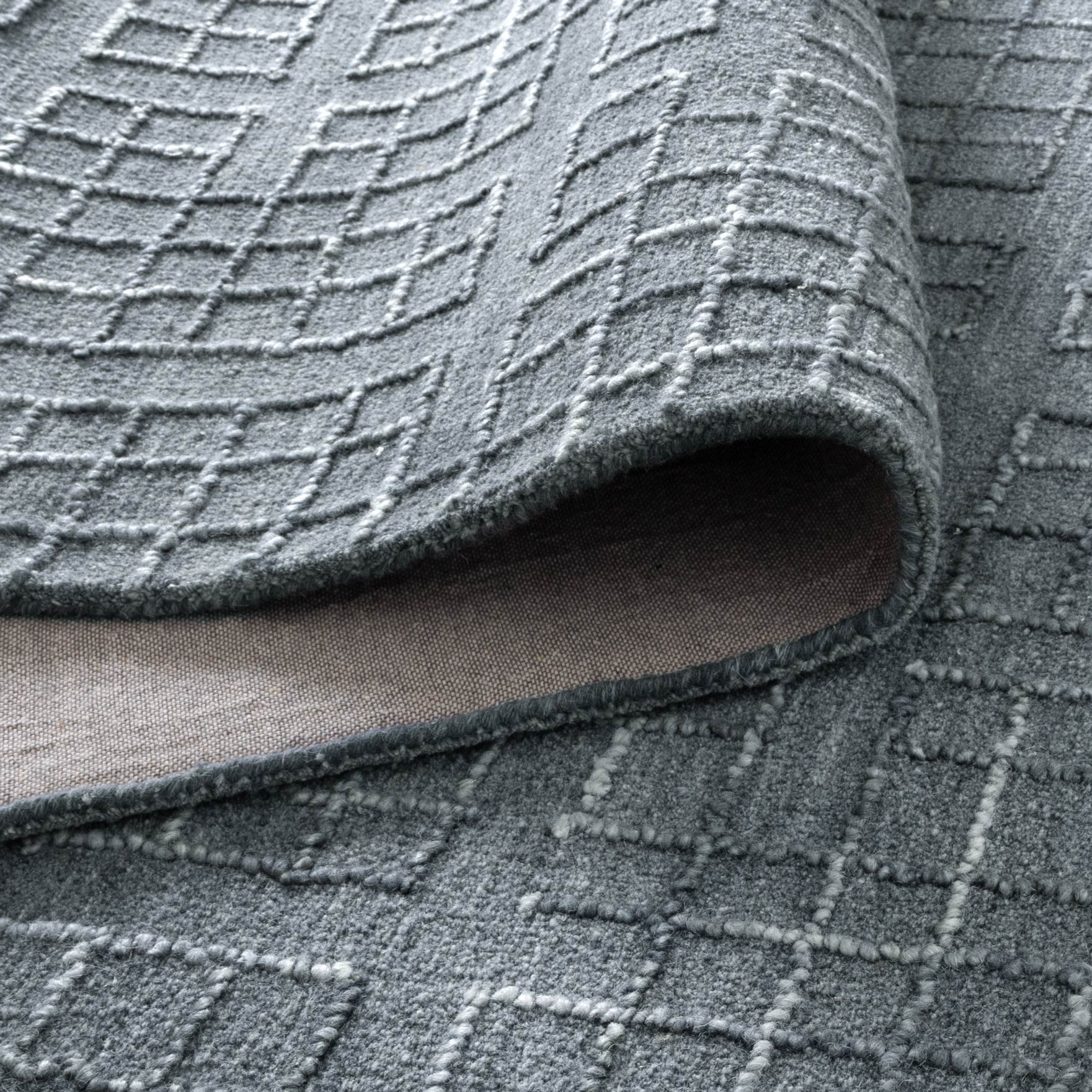 Abasco Steel Blue Knitted Wool Rug - Floorsome - Area Rug - ABAS508STEE - Area Rug